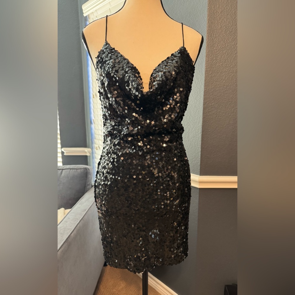 WAYF Emma Rose Sequin Cross-back Dress